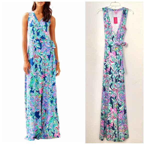 Lilly Pulitzer Dresses & Skirts - NWT Lilly Pulitzer Delfina Wrap Maxi